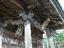 田村大元神社拝殿向拝に施された彫刻と社号額